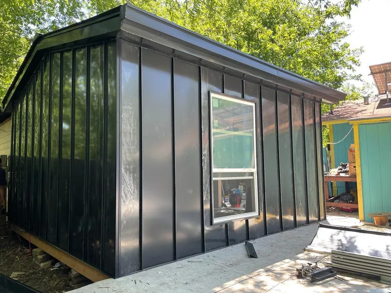 Black standing seam metal wall panels for Metal Roof Installation in Bowleys Quarters